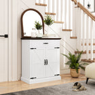 HOMCOM - Buffet style ferme 29,6 po L avec rangement et plateau épais de 1,2 po - blanc-Peut être utilisé comme buffet, meuble de salon, meuble TV (en acheter deux), meuble à café ou meuble console 