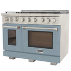 Kucht - 48 po Série KFX-X style professionnel au gaz propane - Acier inoxydable/Bleu pâle-Garantie limitée du fabricant de 2 ans