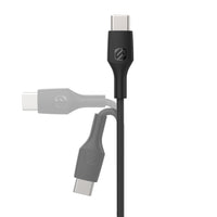 Scosche - câble de recharge USB-C à USB-C 4 pi - noir-Recharge rapide USB-C power delivery 60 watts - supporte une sortie de jusqu’à 60 watts / 3 a pour la recharge rapide de vos téléphones intelligents, tablettes, ordinateurs portables, chargeurs portables et autres appareils compatibles USB-C