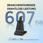 Yealink - Casque WH63 E2 UC - Casque pour téléphone et ordinateur - Certifié UC - Noir-Portée sans fil : jusqu'à 185 m / 606 pieds