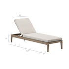 Modway - Northlake Terrasse extérieure Teck Chaise longue, Caillou-Base de siège à lattes