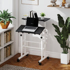 HOMCOM - Bureau mobile debout - 23,6 po L x 23,6 po l x 47,2 po H - noir-Le plateau avant est muni d'une butée pour empêcher vos objets de glisser