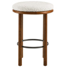 Modway - Fable Tissu Boucle Tabourets de comptoir - Ivoire de noyer - Ensemble de 2-Glissements au pied sans marquer