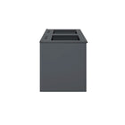 Modway - Vitality Double évier 48" Vanette de salle de bain - Gris Noir-Évier double en céramique avec comptoir intégré
