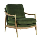 Modway - Langford Performance Velvet Fauteuil d’accent - Noyer vert mousse-Chaise d’accent polyvalente