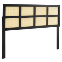 Modway - Luana Canne Tête de lit King, Noir-Tête de lit King Wood