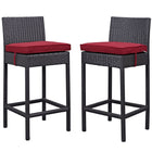 Modway - Lift Terrasse extérieure Tabouret de bar - Espresso Rouge - Ensemble de 2-Pour divertir ou pour un usage quotidien