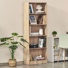 HOMCOM - Bibliothèque 5 niveaux avec étagères réglables pour salon, bureau à domicile - bois naturel-Fabriquée en panneau de particules et panneau MDF pour une utilisation durable 