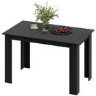 HOMCOM - Table à manger moderne 47 po avec effet bois - noir-Peut accueillir jusqu'à six personnes et offre beaucoup d'espace pour les repas 