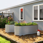 Outsunny - 2 pièces jardinière surélevée galvanisée-L'acier galvanisé solide résiste à la rouille et aux intempéries pour une utilisation durable
