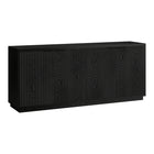 Hudson&Canal - Table buffet Mansfield 68" L - Grain noir-Comprend 4 portes avec deux armoires de rangement et des étagères réglables