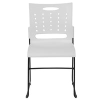 Flash Furniture – Chaise empilable Hercules, base traîneau, dossier ventilé, capacité 881 lb, blanc (RUT2WH)-Chaise empilable multi-usages