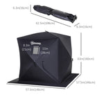 Outsunny - Tente De Pêche Sur Glace Pop-Up Pour 2 Personnes Avec Sac De Transport- Noir-Une porte zippée pour entrer facilement et librement dans la tente 
