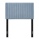 Modway - Keira Performance Velvet Tête de lit jumelée, Bleu clair-Cadre en bois massif et panneaux de particules