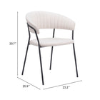 Zuo - Josephine Chaise de salle à manger - Crème - Ensemble de 2-Garantie limitée de 3 ans