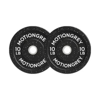 MotionGrey - Disques de musculation premium - Ensemble de disques olympiques pour entraînement de force - 10 lb - Noir - Lot de 2-Plaques avec revêtement en caoutchouc durable : Revêtement épais qui réduit le bruit, protège le sol et assure une durabilité à long terme