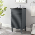 Modway - Render 18" Vanette de salle de bain - Gris Noir-Trous centraux de 8"