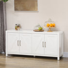 HOMCOM - Buffet de cuisine style ferme 51,2 po L - blanc-Livré avec 2 armoires à double porte pour un grand espace de rangement 