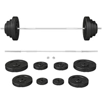 Soozier - Ensemble D’Haltères 154 Lb - Poids Réglables Pour Gym À Domicile-La barre est en acier avec une surface rainurée pour une prise ferme et sécurisée  
