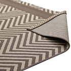 Modway - Optica Chevron avec bordures d’extrémité intérieures et extérieures Tapis de 5 pi l x 8 pi L - Beige clair et beige foncé-Haute densité / Tissé à la machine