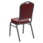 Flash Furniture – Chaise banquet empil Hercules, dos couronne, vinyle bourgogne, siège de 2,5 po, structure argentée, 4/paquet-Rembourrage en vinyle bourgogne