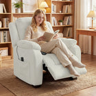 HOMCOM - Fauteuil de massage inclinable avec moteur silencieux - blanc crème-Deux positions mémoire pour un confort d’inclinaison quotidien sans effort 