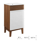 Modway - Render 18" Armoire à coiffeuse de salle de bain - Blanc Noyer Blanc-Étagère de rangement réglable