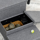 PawHut - Escalier pour animaux à 3 niveaux pour lit ou canapé haut avec boîte de rangement-Couleur : Gris clair 