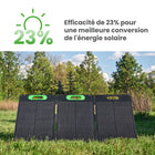 Yoshino - Générateur solaire portable à semi-conducteurs 330 W avec panneau solaire portable 100 W-PUISSANCE SANS LIMITE – Que vous soyez en camping, en aventure ou en cas d'urgence, ce générateur solaire portable ne pèse que 9,9 lb. et constitue une excellente source d’énergie lorsque tout le reste échoue. Doté d'une poignée intégrée en aluminium pour un transport facile et d'un panneau solaire compact qui pèse 9,5 livres et mesure 25" x 48" x 0,2", déplié.