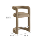 Modway - Winslow Performance Velvet Tabouret de comptoir - Taupe-Tissu de velours Performance