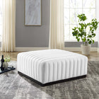 Modway - Conjure Chenal Touffé Tissu rembourré Ottoman - Noir Blanc-Accents de cornemuse français