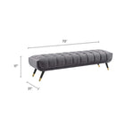 Modway - Adept Performance Velvet Banc - Gris-Revêtement en velours de performance
