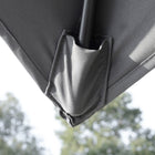 Outsunny - Parasol de patio déporté 10 pi L x 10 pi l, gris clair-Base croisée assurant la stabilité et la sécurité du parasol  