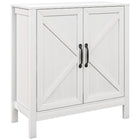 HOMCOM - Armoire de rangement de cuisine style ferme 31,5 po L - blanc-Style ferme moderne avec une porte de grange et une finition aspect bois 