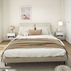 HOMCOM - Table de chevet flottante avec tiroir et étagère - blanc - lot de 2-Fabriqué en MDF avec une surface en mélamine 