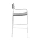 Modway - Raleigh Empilables Terrasse extérieure Aluminium Tabouret de bar - Gris blanc-Cadre en aluminium revêtu en poudre