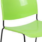Flash Furniture - Chaise ultra-compacte empilable verte de la série HERCULES avec une et cadre enduit de poudre noire-Dossier et siège en plastique vert aux contours ergonomiques