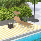 Outsunny - Chaise longue d’extérieur - chaise longue pliante réglable - beige-Fabriqué avec un cadre de soutien en métal robuste et une toile Oxford dans une construction solide