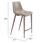 Zuo - Magnus Tabouret de comptoir - Brun/Noyer - Ensemble de 2-7