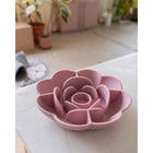 Dexypaws - Mangeoire lente Flower - Rose poudré-Favorise une meilleure digestion