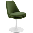 Modway - Lippa Salle à manger pivotante Performance Velvet Fauteuil d’appoint - Vert mousse blanche-Sellerie en velours Performance résistante aux taches
