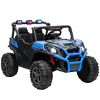 Qaba - Voiture électrique pour enfants 24V 7AH à grande batterie avec 2 places assises - bleu-Deux moteurs offrent une performance puissante de 24V pour des trajets palpitants 
