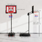 Qaba – Panier de basketball pour enfants avec sac de poids-Comprend des roulettes pour une mobilité facile
