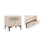 Manhattan Comfort - Lot de 2 tables de chevet modernes Amara 39,4" - Rose pâle et blanc-Caractéristiques : casier ouvert à cadre interne avec pieds en métal noir pour le design et la durabilité