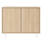 Nexera - Console de rangement 2 portes Slim, Érable doré-Meubles conçus et produits au Canada à partir de panneaux de particules et de MDF certifiés CARB II/FSC.  Item expédié en 24-48 heures après réception de la commande.  Assemblage requis