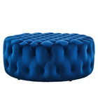 Modway - Amour Gros rond à boutons touffés Performance Velvet Ottoman - Marine-Capacité de poids de l’ottoman : 330 lb