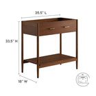 Modway - Zaire 36" Armoire de toilette de salle de bain (lavabo non inclus) - Noyer-Tiroir compact