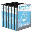 Davis Group Super offre Easyview, Reliure View à anneaux ronds 1 po, personnalisable, paquet de 6 - Noir-3 Reliure À Anneaux
