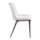 Zuo - Magnus Chaise de salle à manger - Blanc/Noyer - Ensemble de 2-Garantie limitée de 3 ans