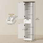 HOMCOM - Armoire de rangement de salle de bain 65 po avec étagères et tiroir - blanc-Le matériel anti-basculement offre une sécurité supplémentaire pour les salles de bain familiales très fréquentées   